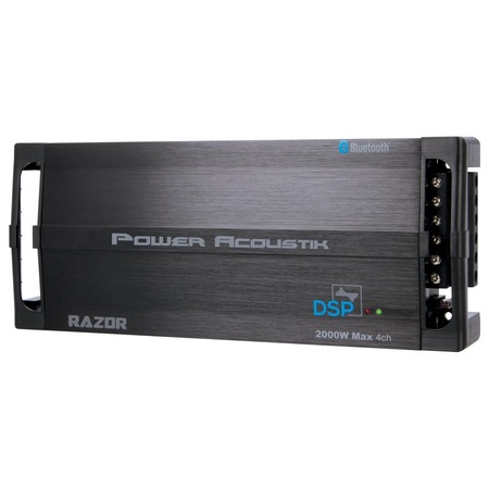 POWER ACOUSTIK Razor Series 2,000W Max 4-Channel Class D Amp with DSP/Bluetooth RZ4‐2000DSP